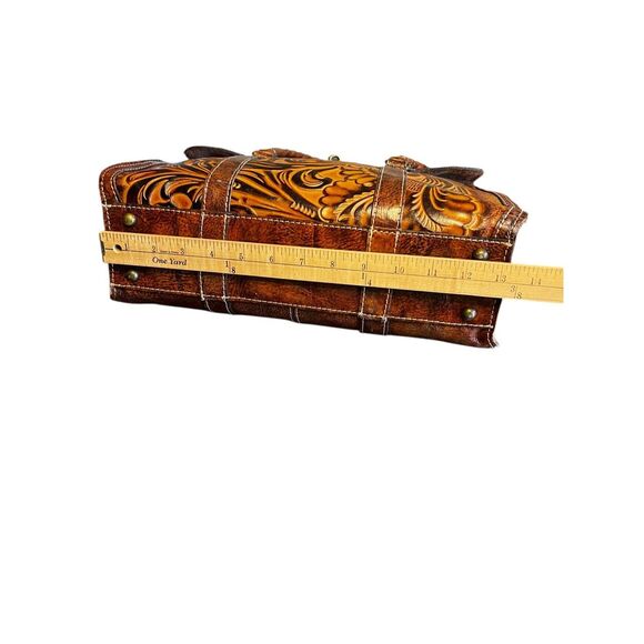 Patricia Nash tooled leather Vienna satchel in Tuscan finish 100% leather - Picture 10 of 13